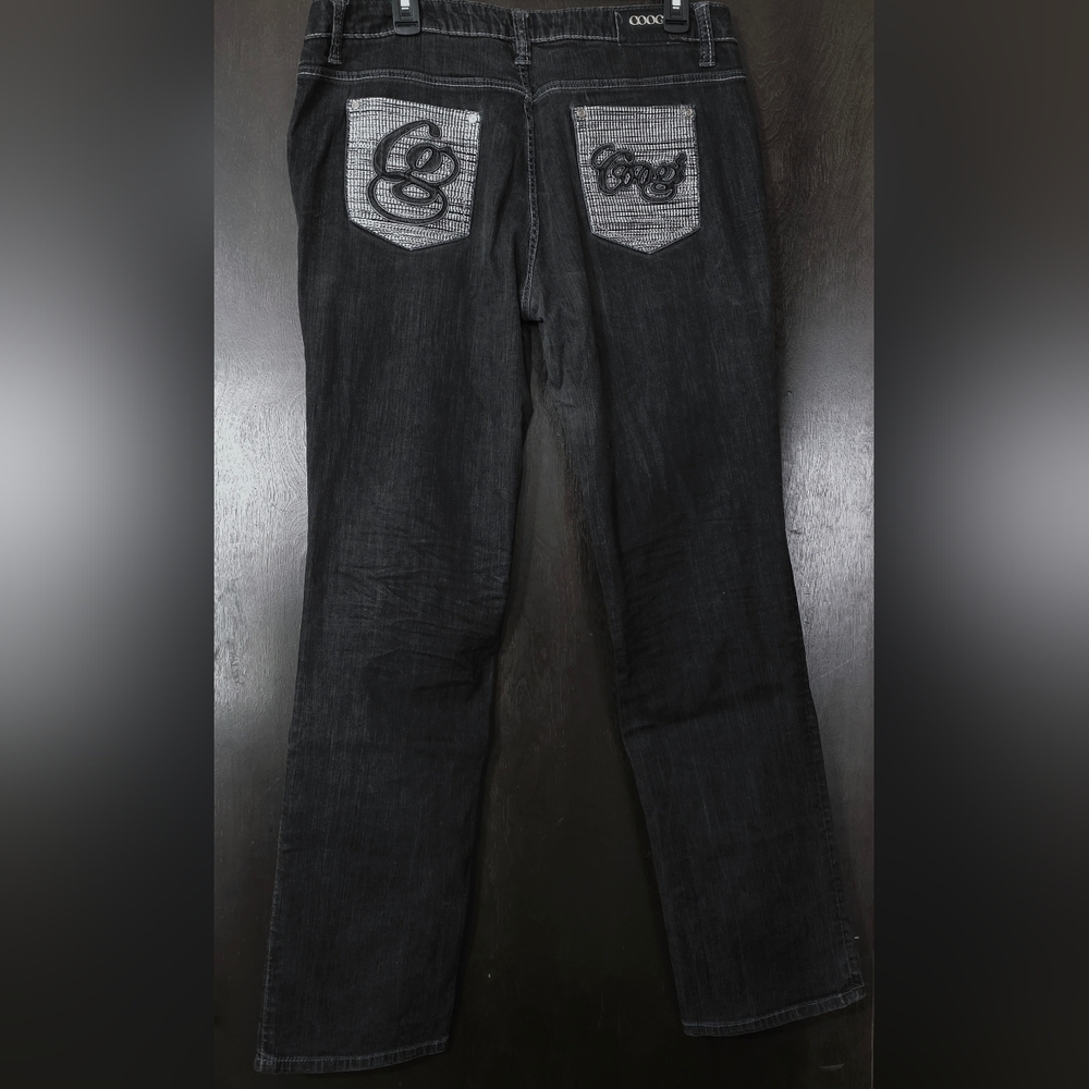 COOGI Black Faded Embroidered Straight Leg Women's Jeans Size 15/16 (Junior Sz) - Picture 3 of 10